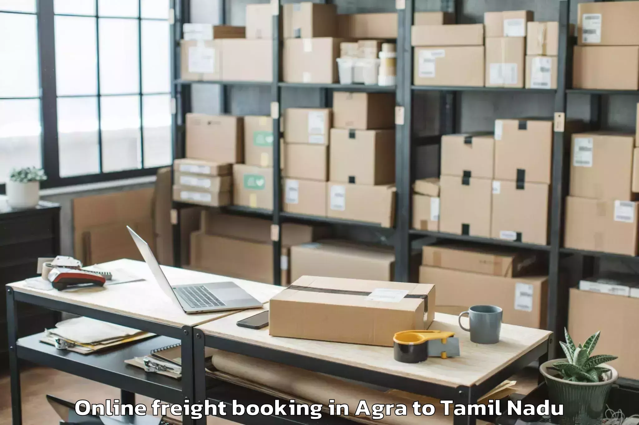 Comprehensive Agra to Peelamedu Airport Cjb Online Freight Booking